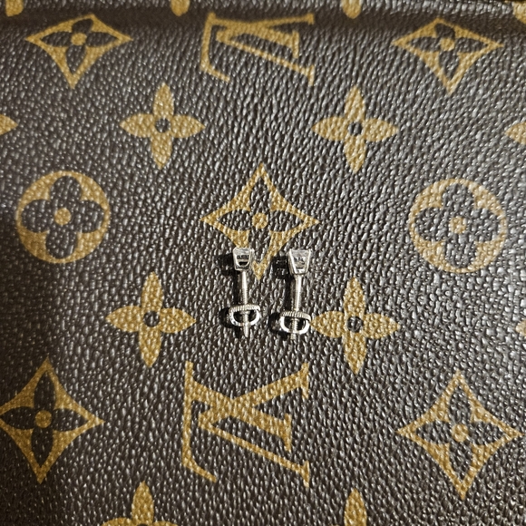 Emerald Cut Lab Created Diamonds in 14K White Gold Screw Back Settings (NWOT's) - Picture 6 of 8